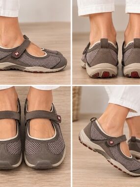 Merrell QForm OrthoLite Air Cushion Brown Mesh Mary Jane Walking Shoes